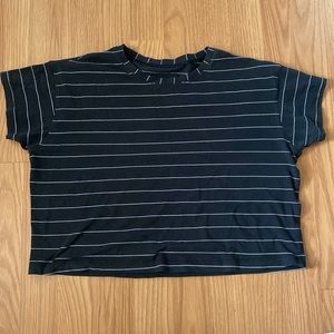 ❤️ Lululemon Cates Tee Size 4 Short Serve Stripe Black White